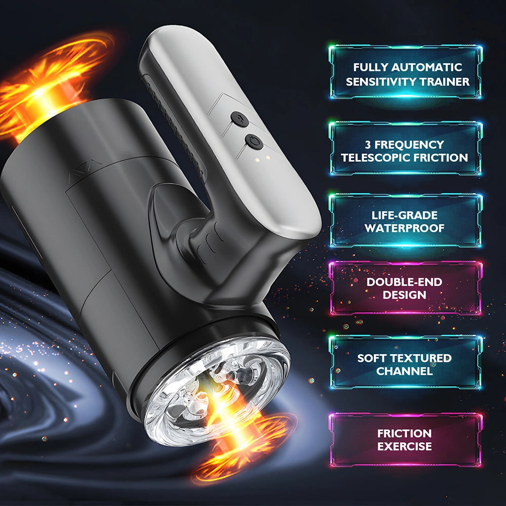 XT34 Automatic Double-End Male Stroker With 5 Telescopic Modes