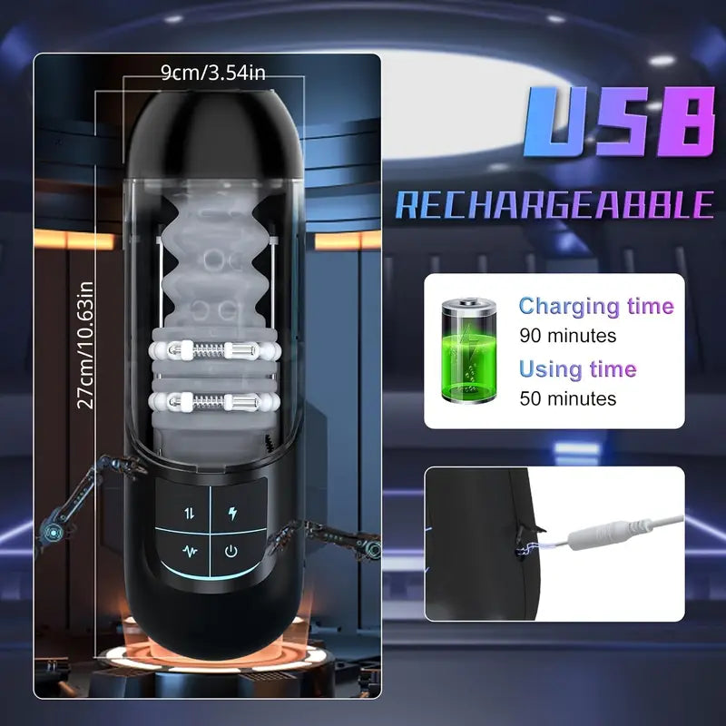 Adjustable Massage Roller Thrusting Vibrating Detachable Auto Masturbator