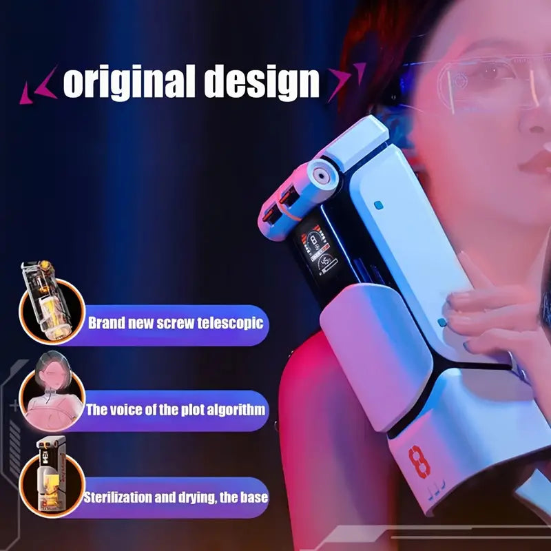 Intelligent Heating Telescopic Screw Interactive Moaning Auto Masturbator