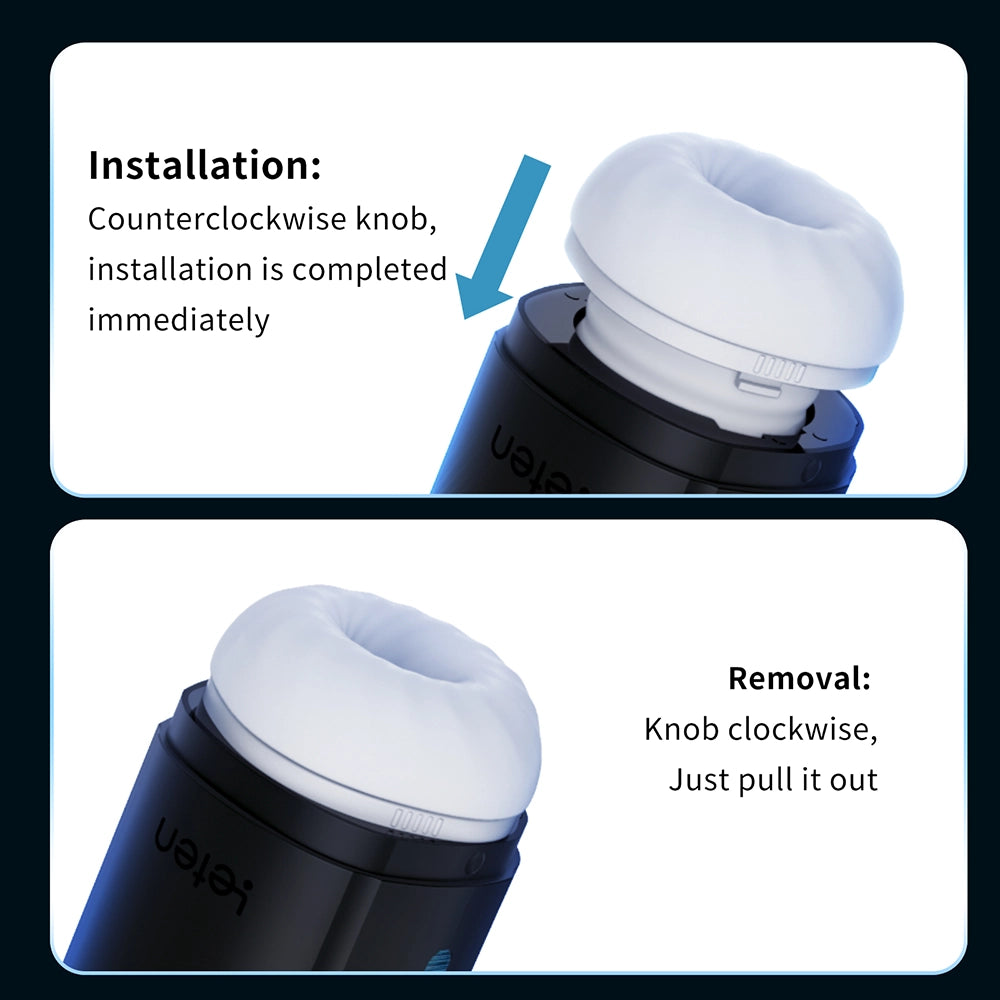 Leten Black Hurricane Hole Pro Rampaging Piston Auto Masturbator