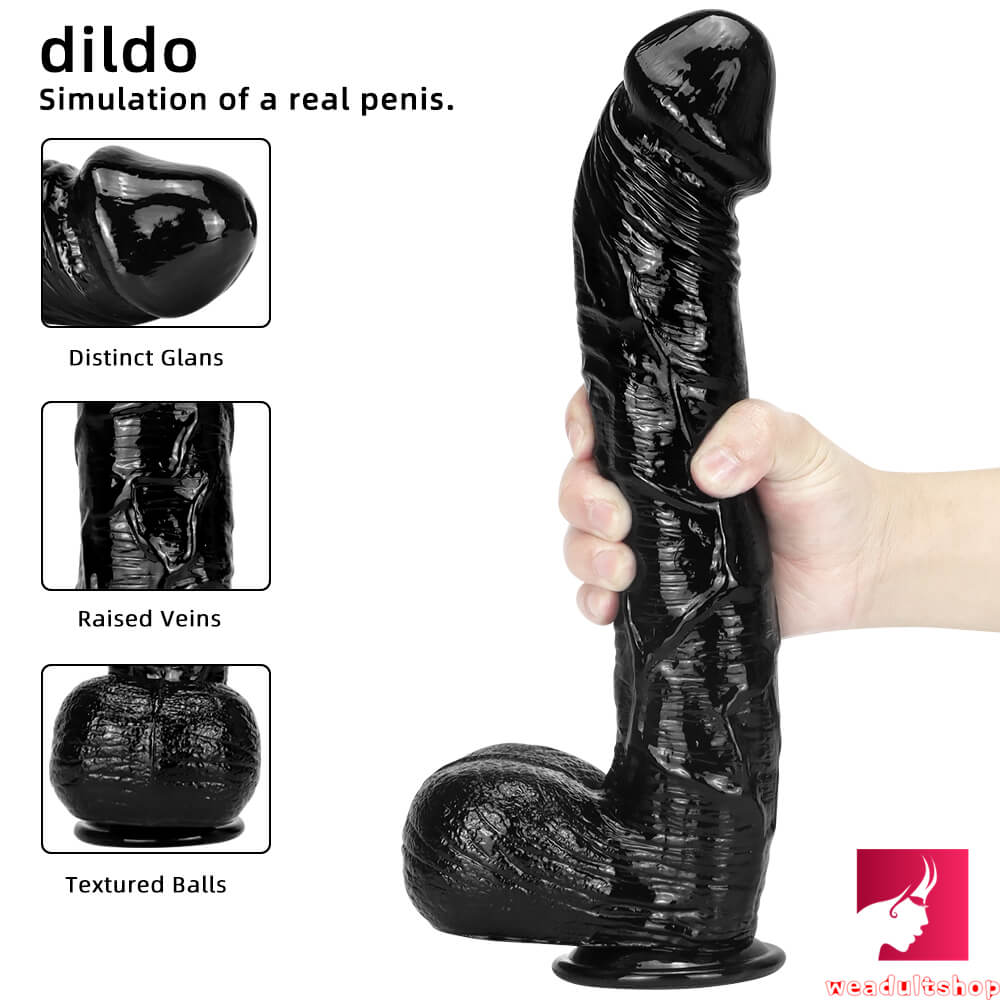 10.23in 13in Big Black Anal Dildo For Anal Vaginal Sex Orgasm