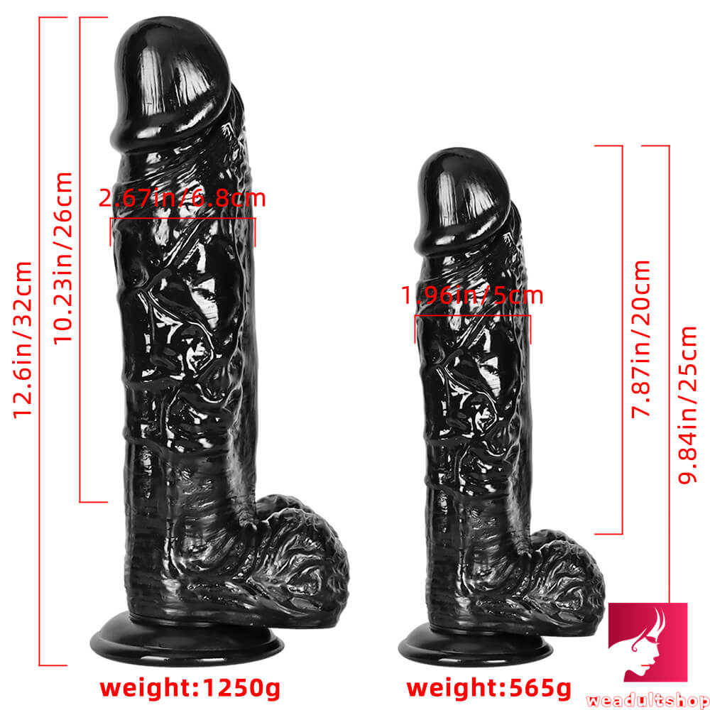 9.84in 12.6in Real Huge Thick Black Cock Dildo For Adult Sex