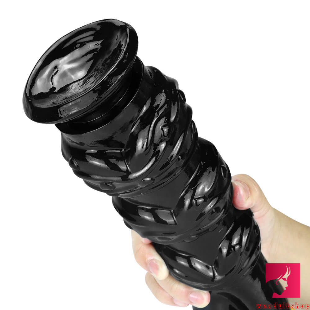 14.17in Fantasy Big Thick Black Fist Dildo With Beads Hands