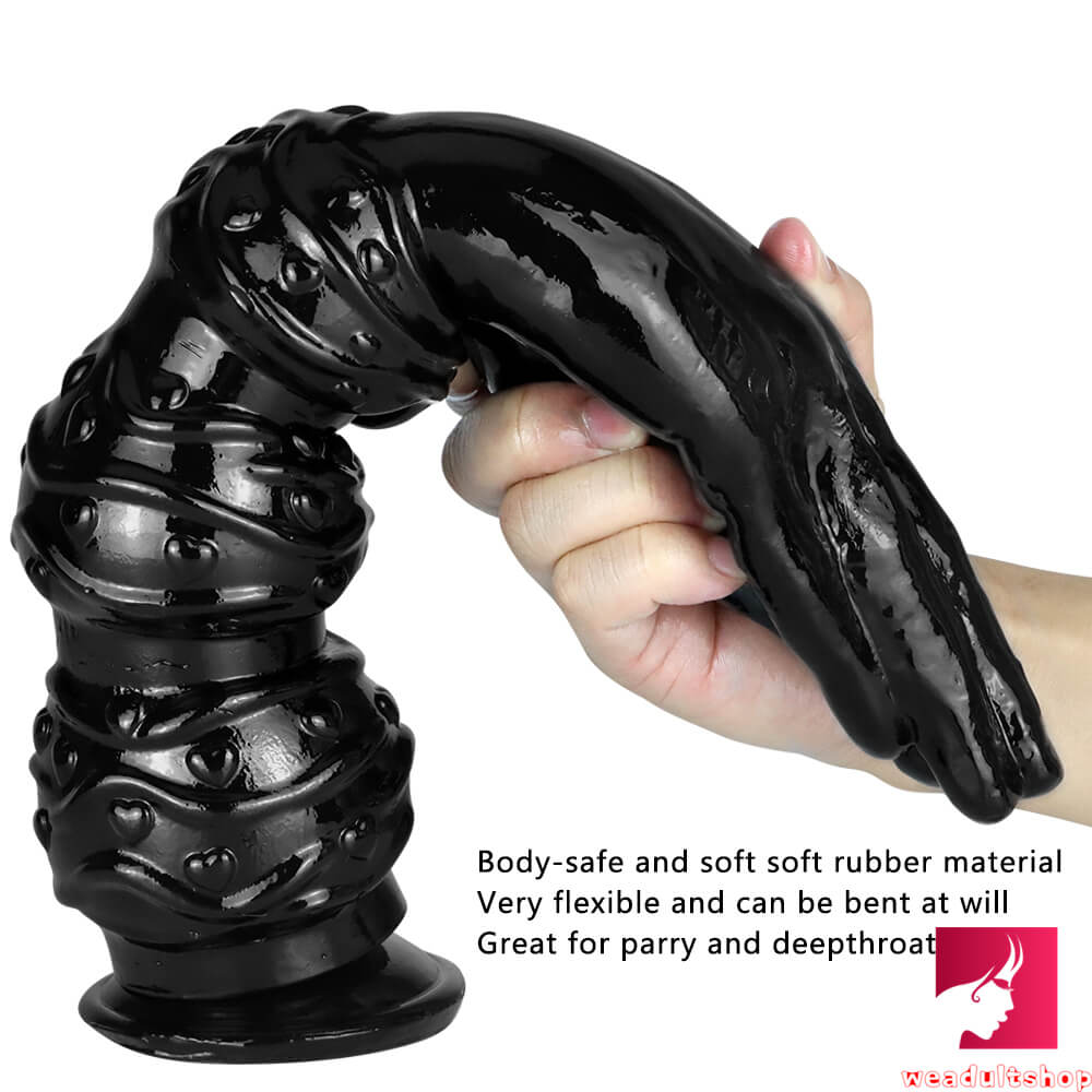 14.17in Fantasy Big Thick Black Fist Dildo With Beads Hands
