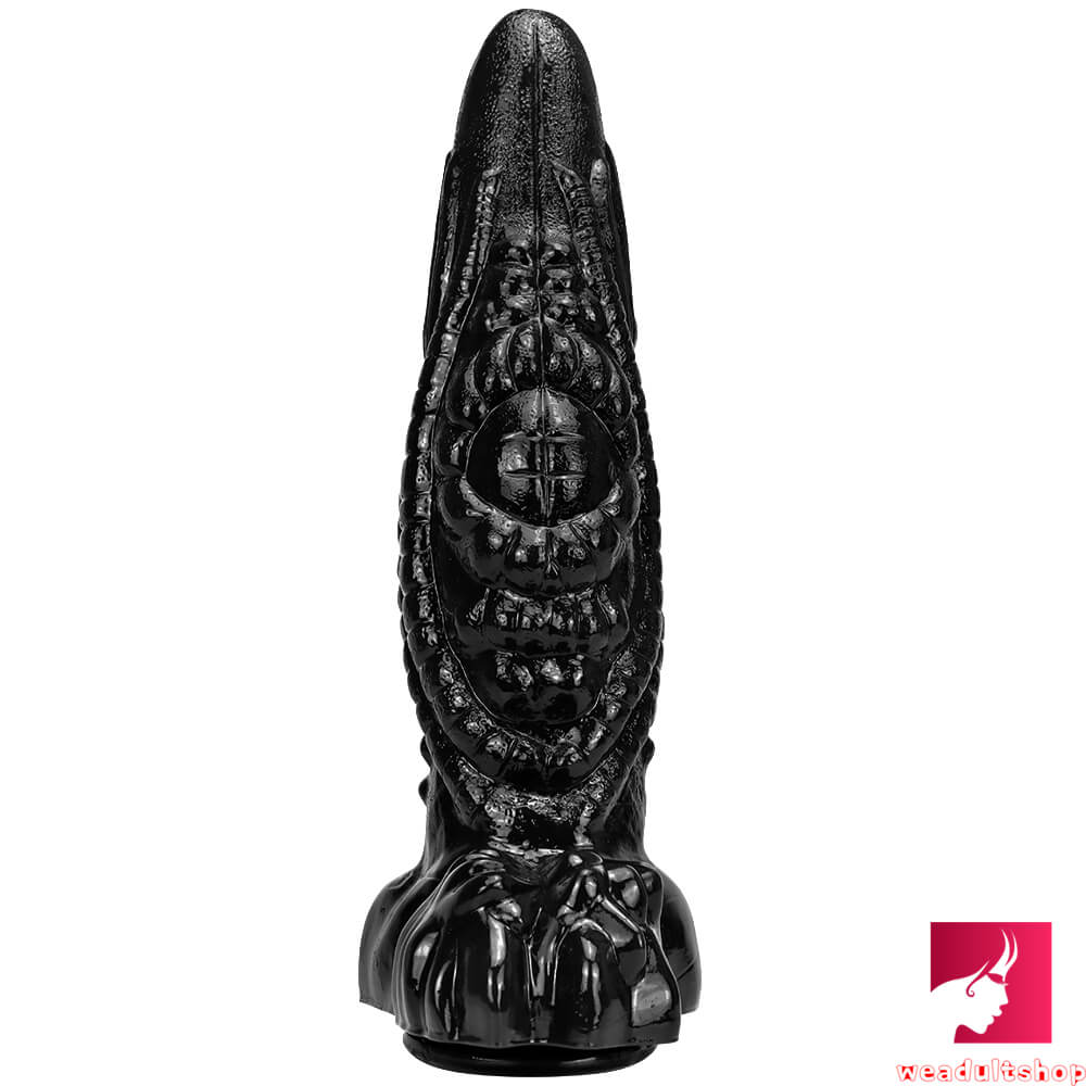 14.56in Fantasy Odd Big Black Long Thick Butt Plug Dildo