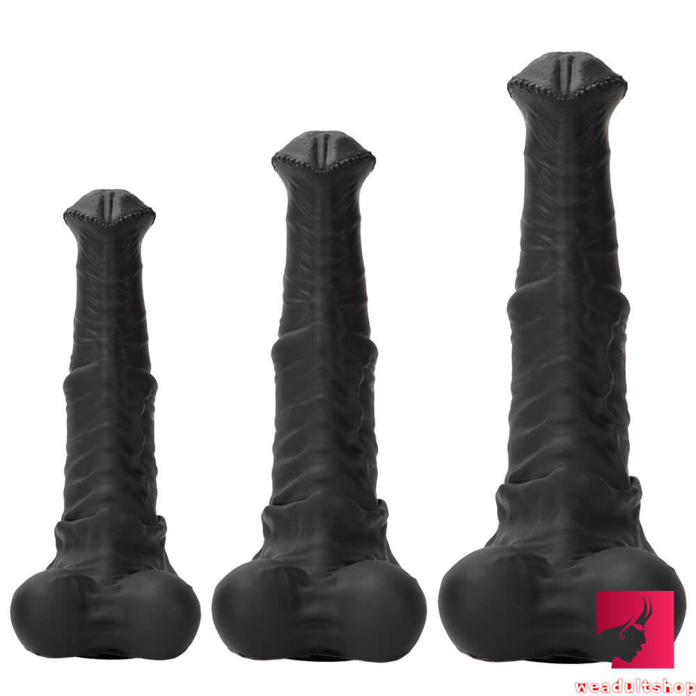 10.04in 11.41in 13.38in Huge Black Animal Horse Dildo Sex Toy