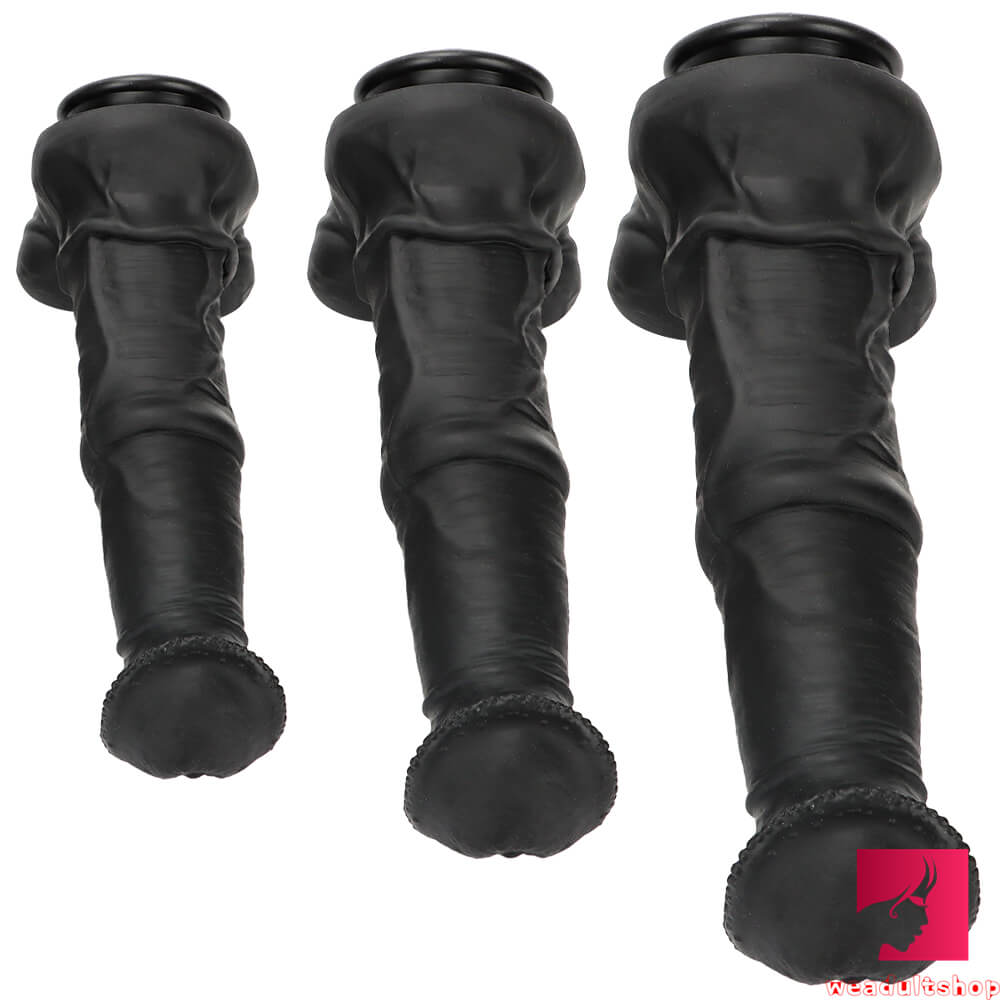 10.04in 11.41in 13.38in Huge Black Animal Horse Dildo Sex Toy