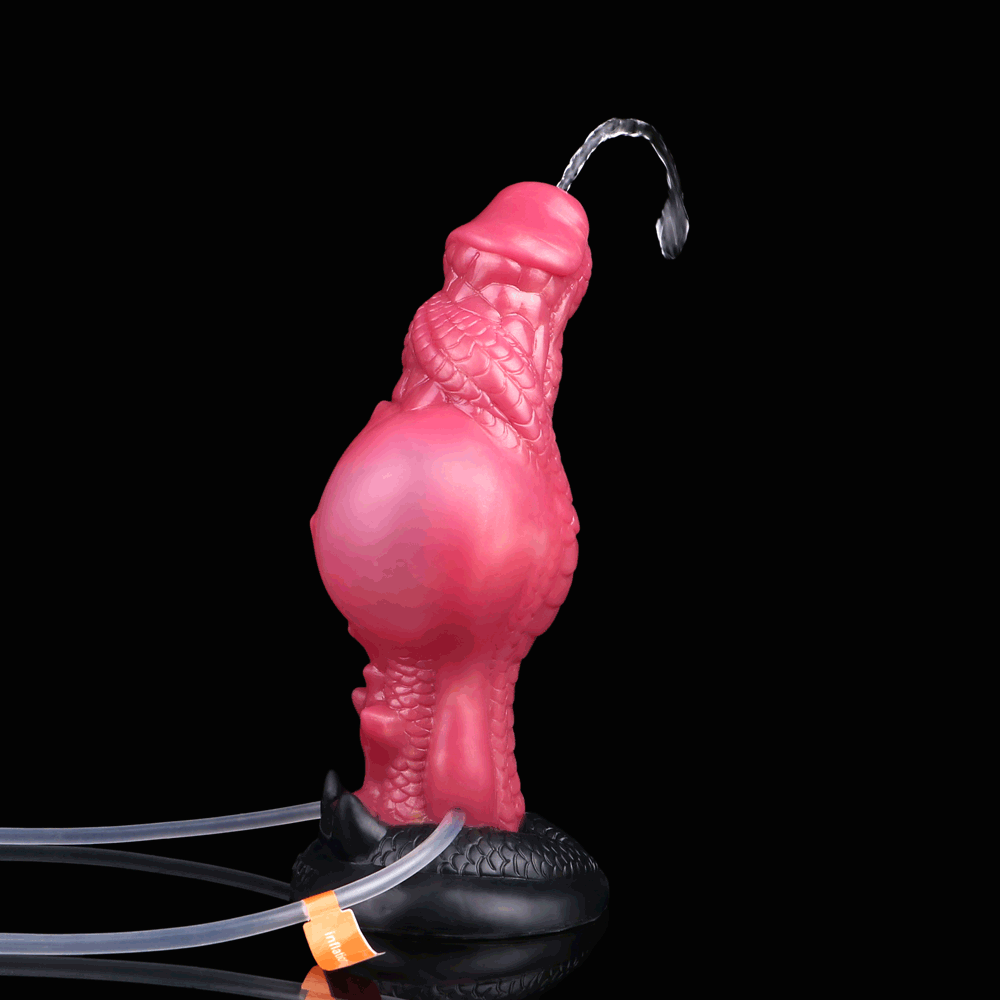 8.26in Dragon Ejaculating Inflatable Silicone Soft Animal Creature Odd Dildo
