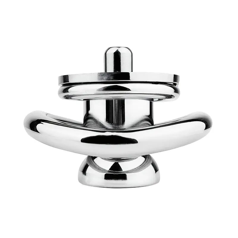 Stainless Steel Flat-Plate Hex Lock Chastity Cage With Removable Metal Urinal