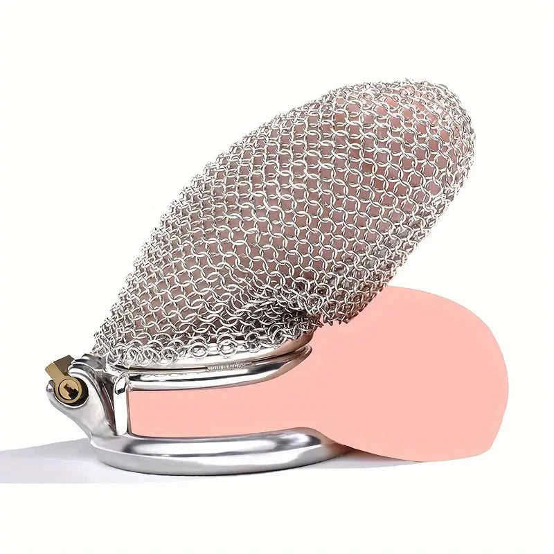 Male Stainless Mesh Metal Chastity Lock Cage Penis Lightweight Anti-Escape
