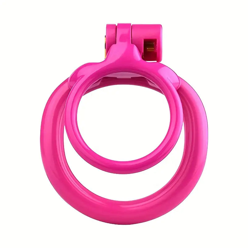 Pink Dual-Axis Penis Ring Adjustable Tension Lightweight Resin Cock Cage