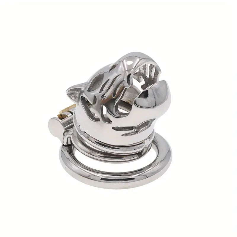 Stainless Steel Wolf Head Male Chastity Cage With Key Various Sizes Available