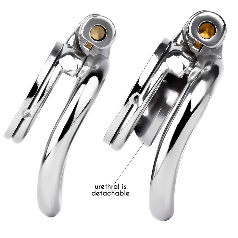 M-shaped Flat Stainless Steel Negative Inverted Chastity Penis Lock Cage