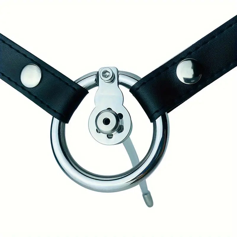 Flat Negative Chastity Cage With Belt Silicone Tube Removable Metal Steel Balls