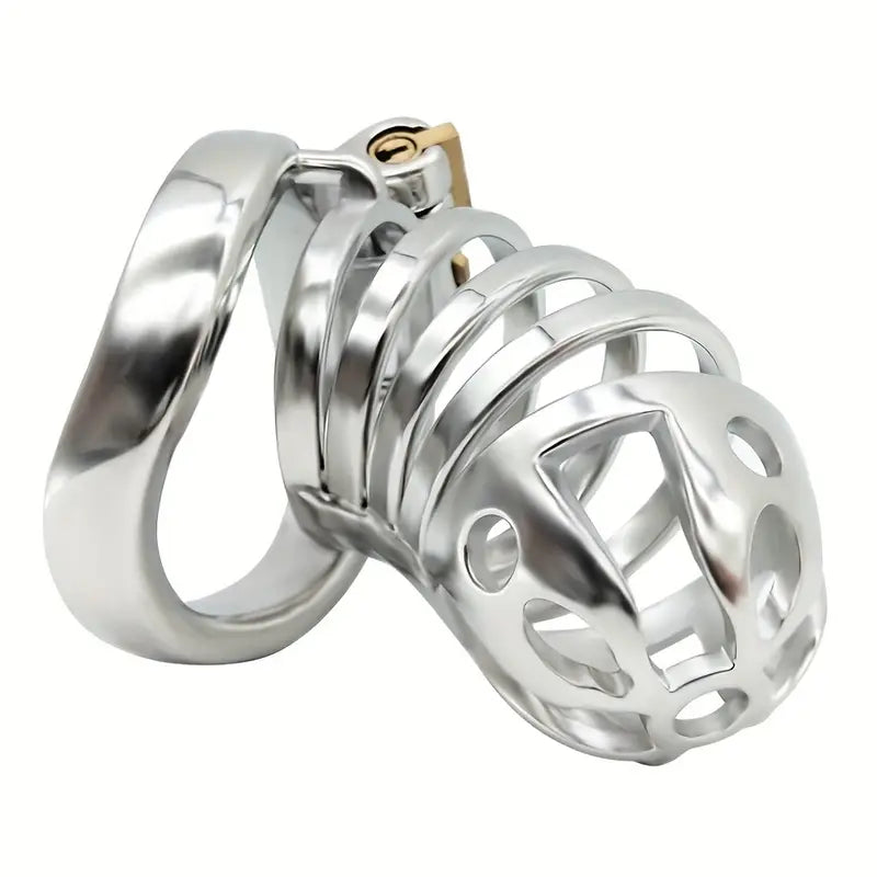 Stainless Steel Long Chastity Cage Device Multi-ring Penis Ring Chastity Lock
