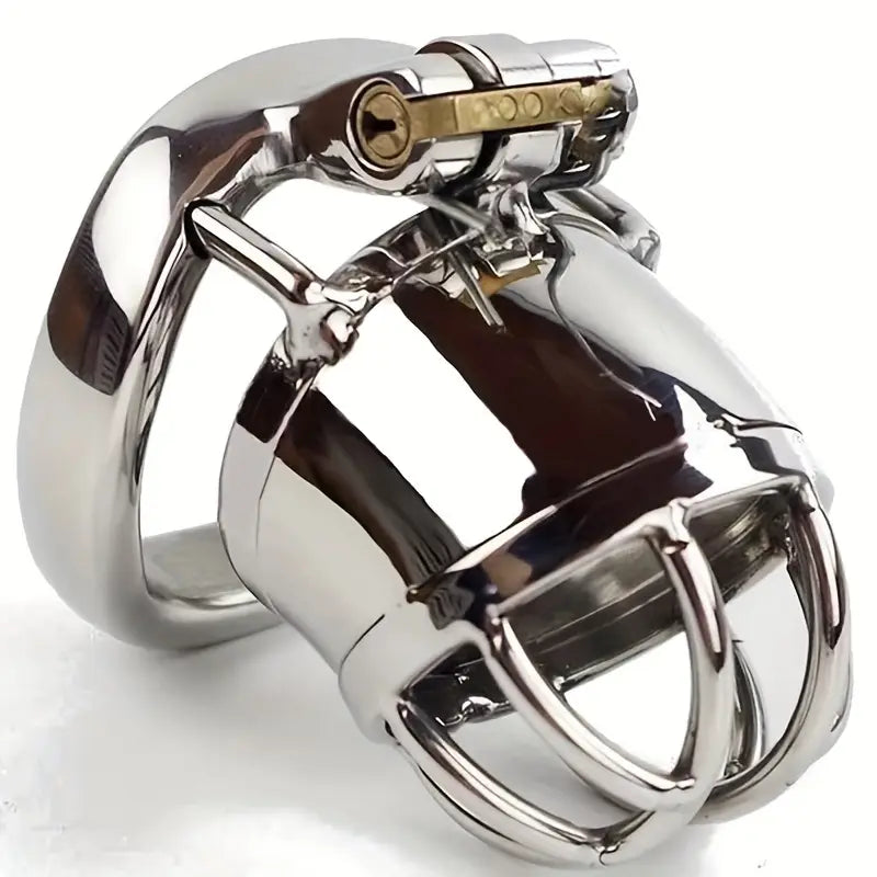 Stainless Steel Male Chastity Device Short Curved Arc With Locking Mechanism