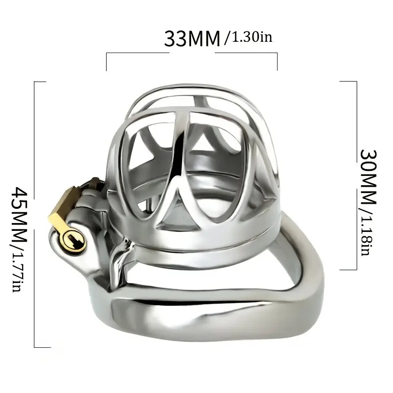 Stainless Steel Chastity Lock Metal Hollow Birdcage CB Lock Cage Sex Toy