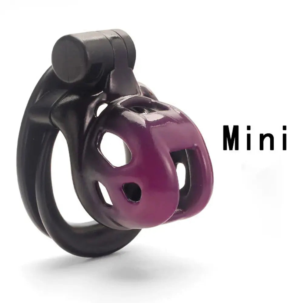 High-Quality Gradient Durable ABS Male Chastity Cage With Double Penis Rings