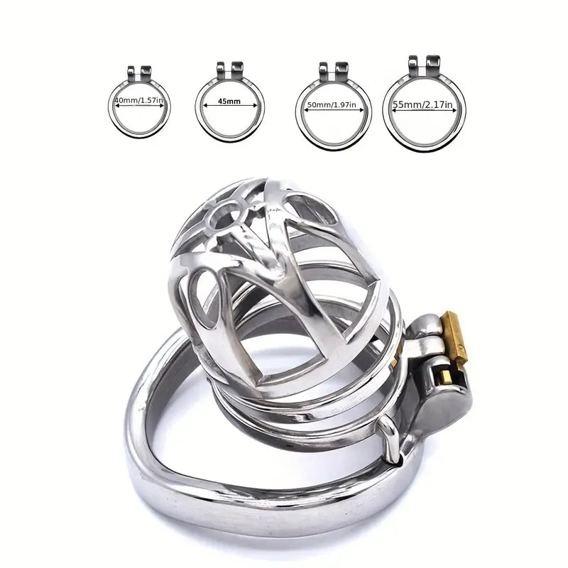 Male Stainless Steel Chastity Cage Device Chastity Lock Cage Penis Ring