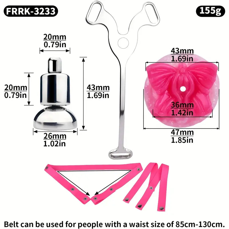 Metal Flat BDSM Butterfly Vaginal Chastity Cage Device Belt For Female Adults