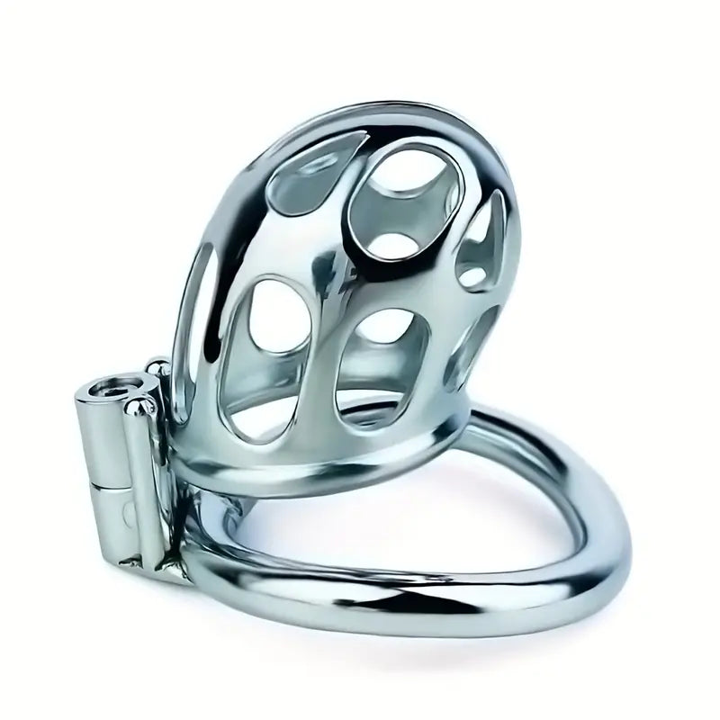 Hollowed-out Stainless Steel Penis Lock Columnar Shape Male Chastity Cage