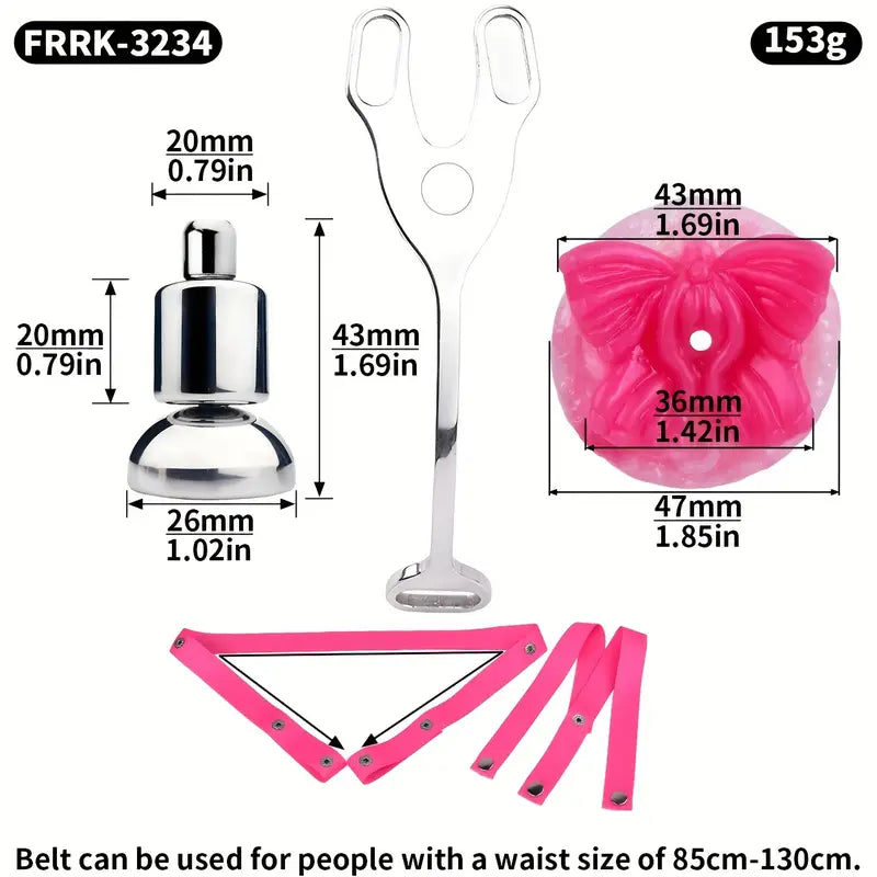 Metal Flat BDSM Butterfly Vaginal Chastity Cage Device Belt For Female Adults