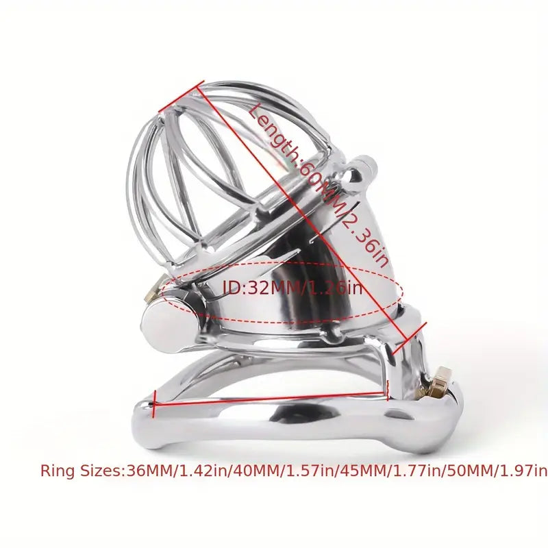 Metal Stainless Steel Openable Breathable Penis Chastity Cage Restraint Device