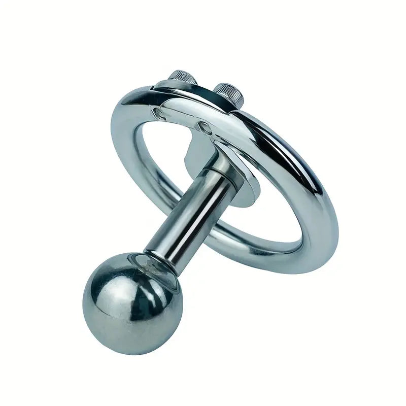 Flat Chastity Cage Detachable Massage Steel Ball Screw Hex Lock BDSM Toy