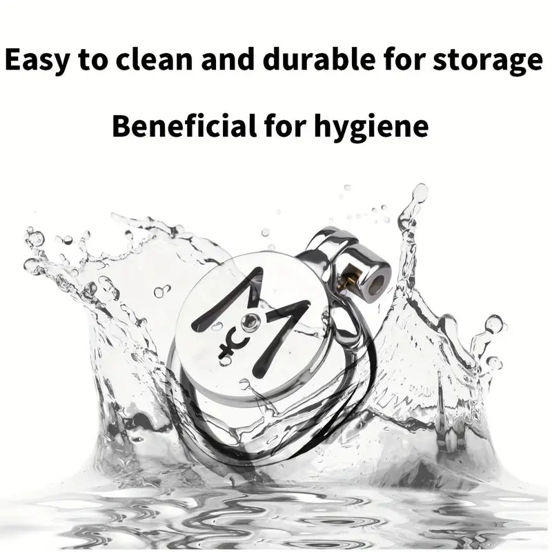 M-shaped Flat Stainless Steel Negative Inverted Chastity Penis Lock Cage