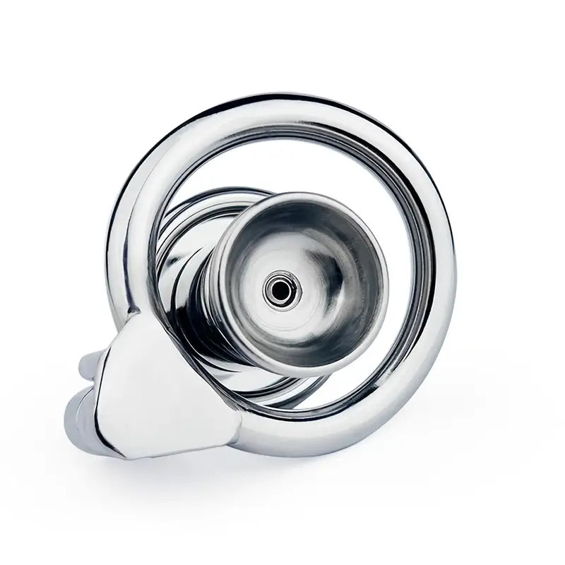 Stainless Steel Flat-Plate Hex Lock Chastity Cage With Removable Metal Urinal