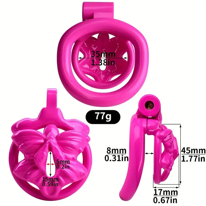 Butterfly-Inspired Chastity Lock With Elastic Belt Hard Plastic Male Cock Cage