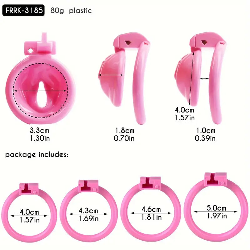 Plastic Pink Black Male Penis Cage With Adjustable Sizes Elastic Nylon Chastity