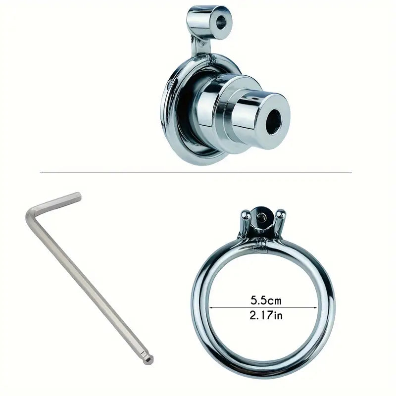 Hex-lock Arc-shaped Double Layer Urinary Catheter Inversion Chastity Cage