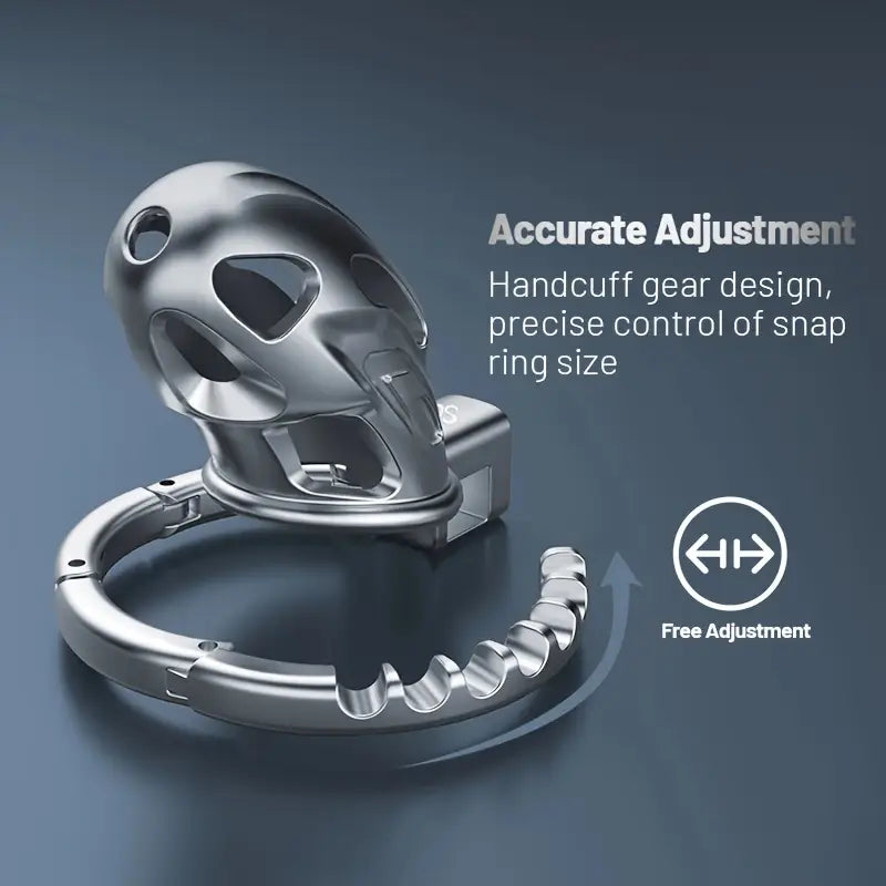 Metal Chastity Lock Adjustable Snap Ring Cock Cage Lock Device Sex Toy