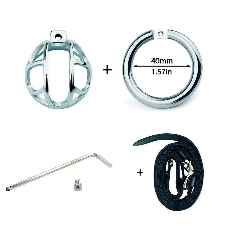 Metal Hollow Opening Male Device Screw Adjustable Wear Lock Cock Cage