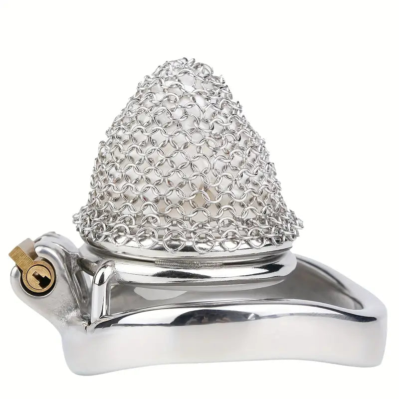 Lightweight Anti-Escape Control Small Stainless Steel Male Mesh Chastity Cage
