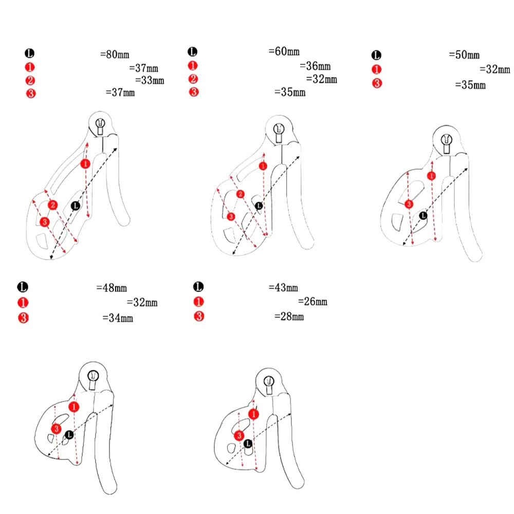 High-Quality Gradient Durable ABS Male Chastity Cage With Double Penis Rings
