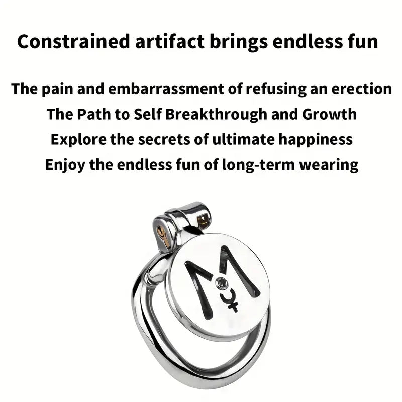 M-shaped Flat Stainless Steel Negative Inverted Chastity Penis Lock Cage