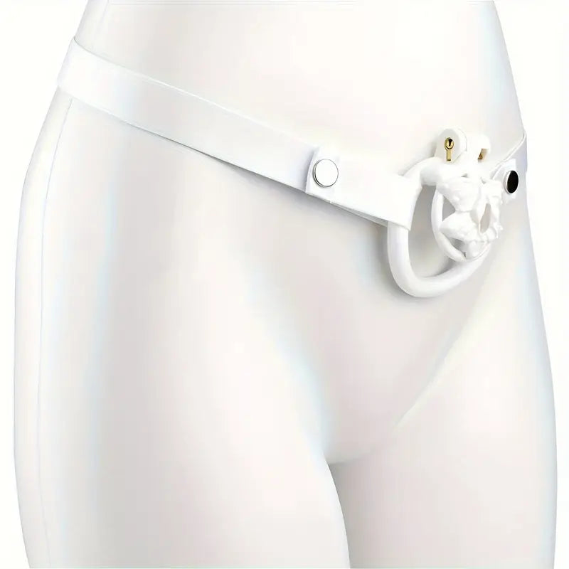 Butterfly-Inspired Chastity Lock With Elastic Belt Hard Plastic Male Cock Cage