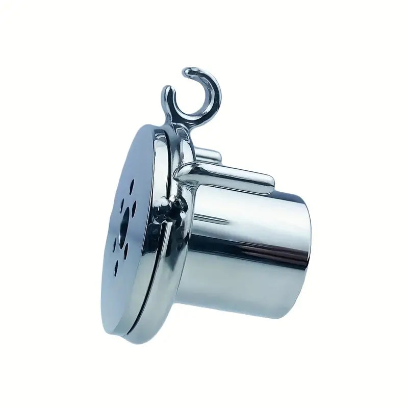 Flat Pancake Design Stainless Steel Male Chastity Cage With Urethral Device