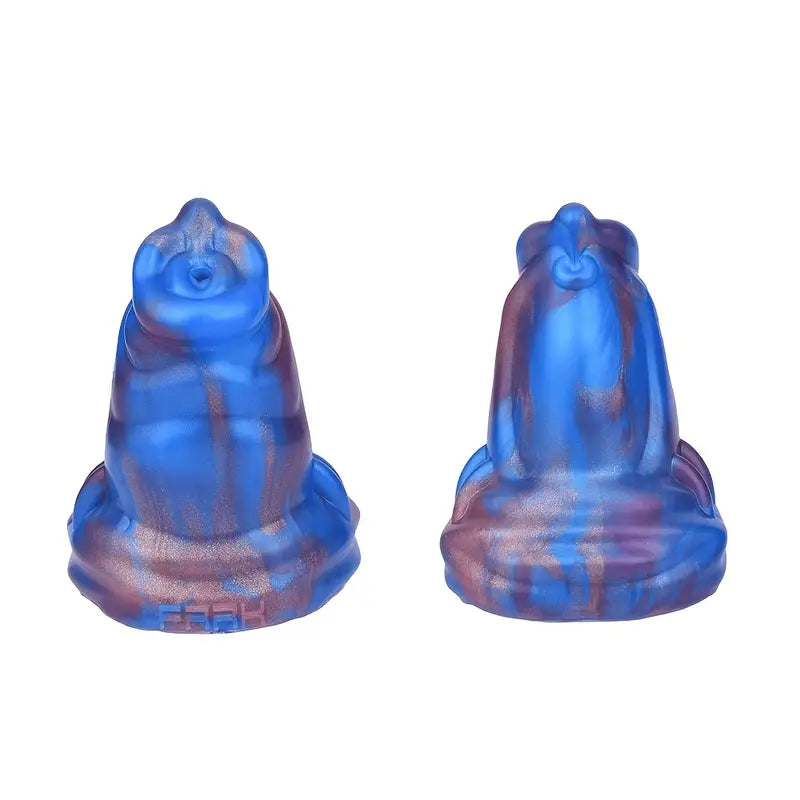 Silicone Mini Wolf Dildo With Metal Flat Chastity Cage Adjustable Strap Cock Ring