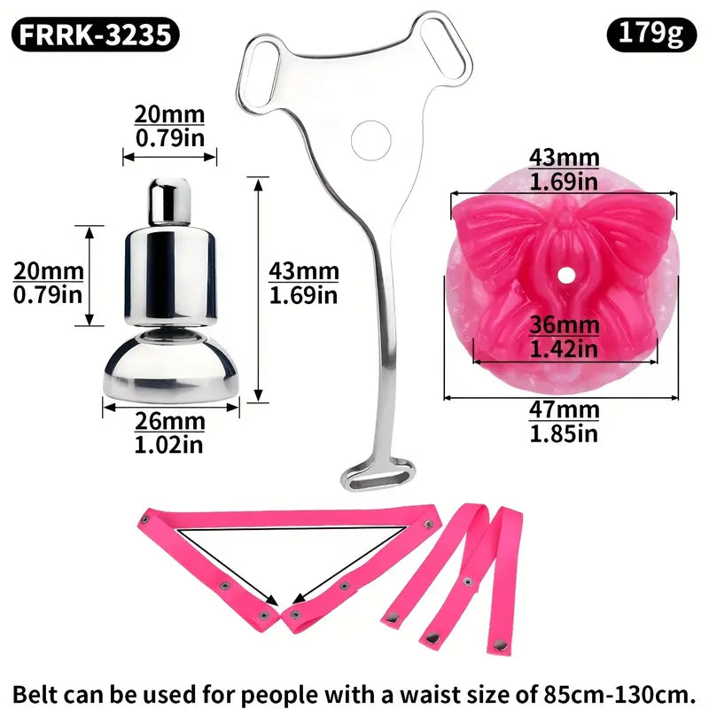 Metal Flat BDSM Butterfly Vaginal Chastity Cage Device Belt For Female Adults