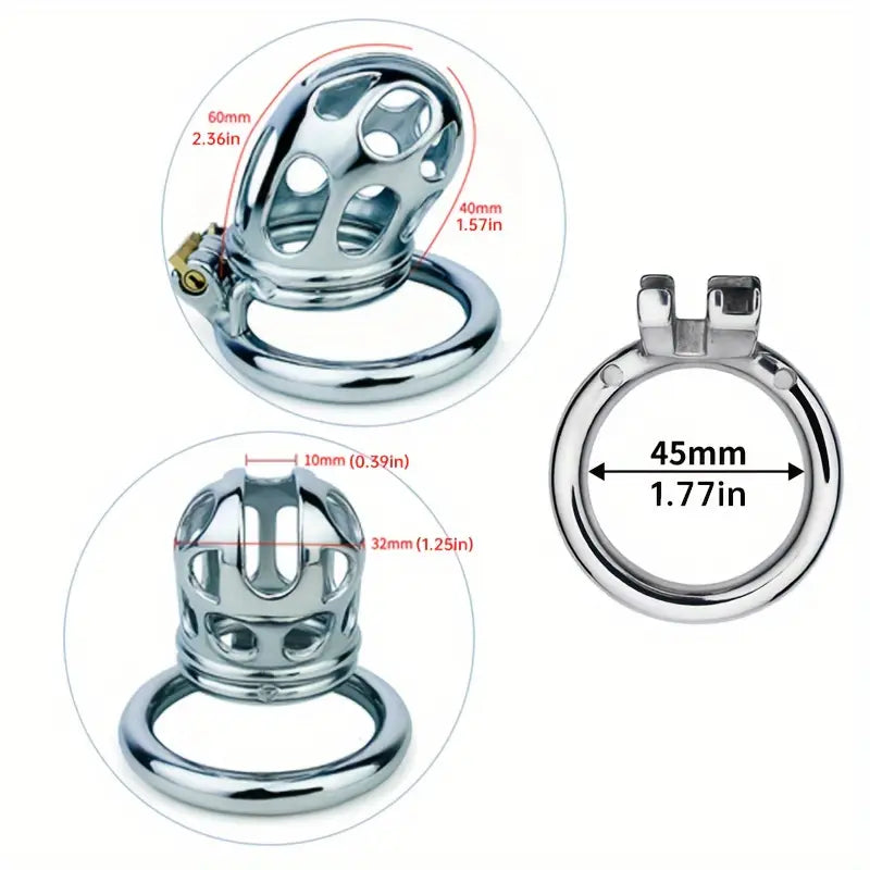 Stainless Steel Male Chastity Cage Hand-Washable Enhances Sexual Pleasure