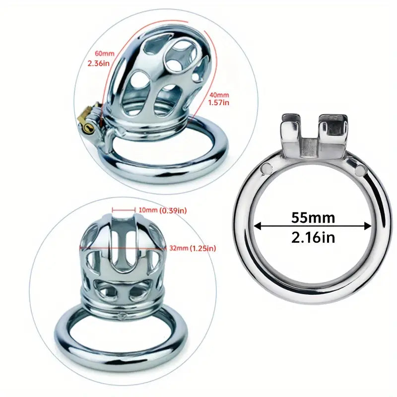 Stainless Steel Male Chastity Cage Hand-Washable Enhances Sexual Pleasure