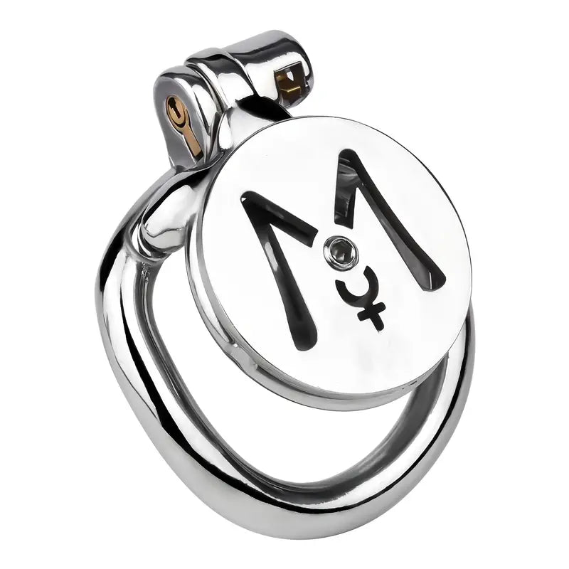 M-shaped Flat Stainless Steel Negative Inverted Chastity Penis Lock Cage