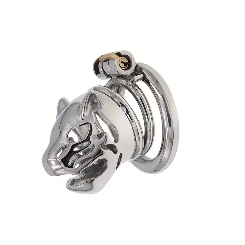 Stainless Steel Wolf Head Male Chastity Cage With Key Various Sizes Available