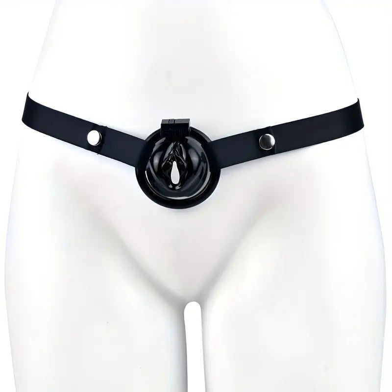 Plastic Male Female Genital Chastity Cage Device Set With 4 Size Clips