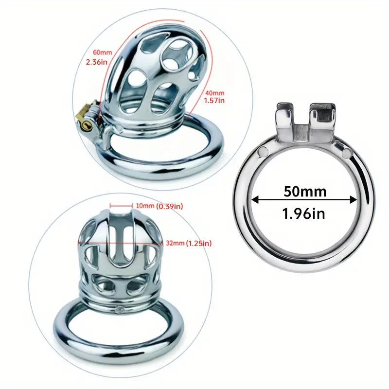 Stainless Steel Male Chastity Cage Hand-Washable Enhances Sexual Pleasure
