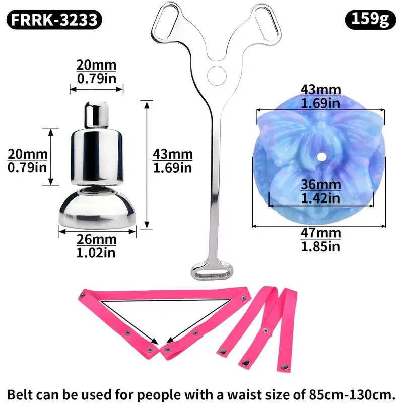 Metal Flat BDSM Butterfly Vaginal Chastity Cage Device Belt For Female Adults