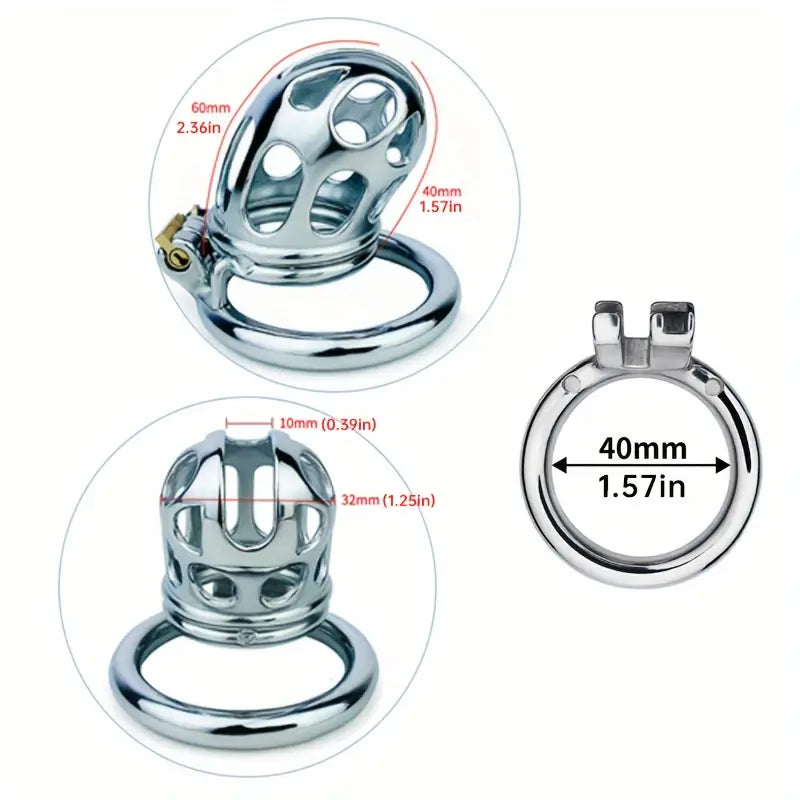 Stainless Steel Male Chastity Cage Hand-Washable Enhances Sexual Pleasure